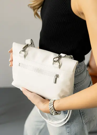 Женская сумка через плечо Sambag Rose белая 23 х 17 х 4.5 см (94200008) - фото 4