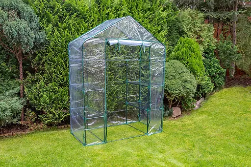 Парник складаний Neo Tools 195х143х73, 4 полиці, ПВХ плівка, зелений - фото 3