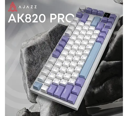 Клавиатура игровая механическая беспроводная Ajazz AK-820WP PRO White-Purple RGB Flying Fish Switch Hot-Swap 2.4G/Bluetooth/USB - фото 7