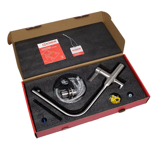 Смеситель для кухни на две воды Koer KI-72020-02 KR4797 Нержавеющая сталь - фото 7