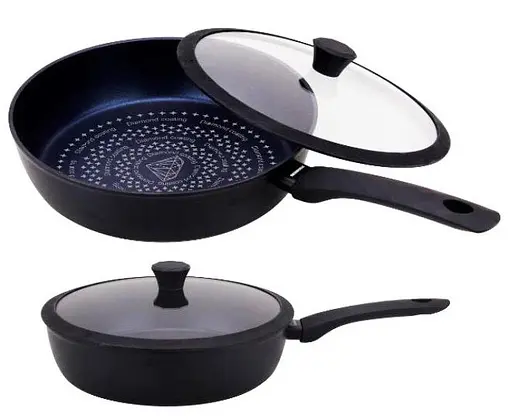 Сковорода глубокая Edenberg EB-3493 с крышкой с алмазным напылением и индукционным дном 3,7 л 28 см - фото 1