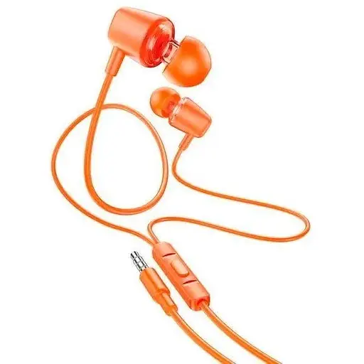 Дротові навушники Hoco M107 Discoverer універсальні earphones with mic, 3.5mm, 1.2m, orange