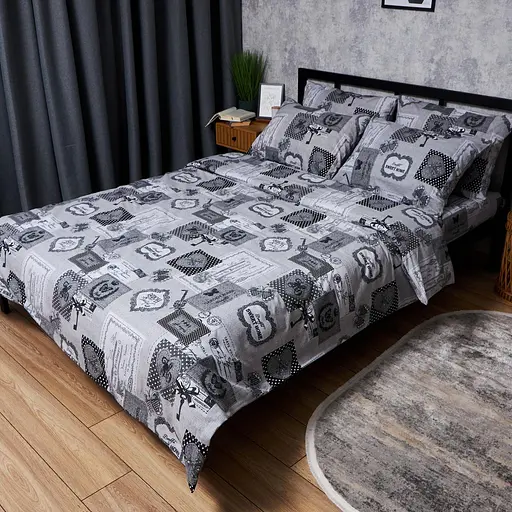 Комплект постільної білизни Moon&Star Бязь Gold Люкс Vintage Keys King Size 220x240 наволочки 2х40х60 - фото 1