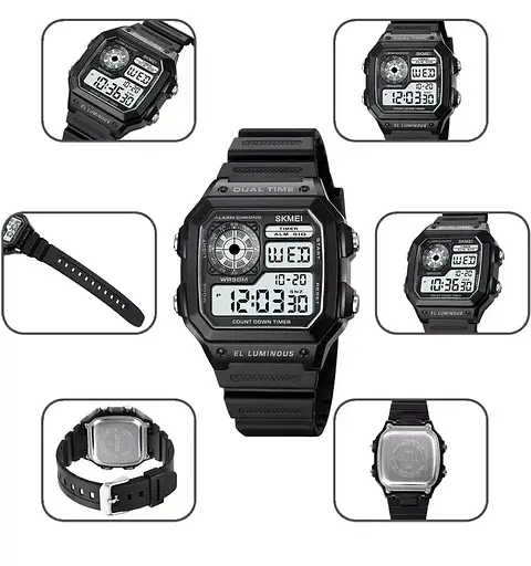 Чоловічий наручний спортивний годинник Skmei 1998 (Чорний) - фото 8