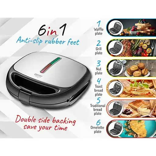 Мультипекарь орешниця сэндвичниця 6 в 1 Camry CR 3057 1200Вт - фото 10