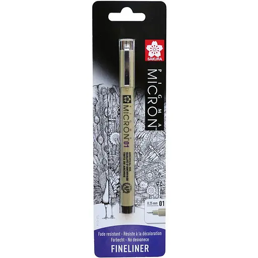 Лайнер Pigma Micron (0.1) 0.25 мм Черный Sakura - фото 1