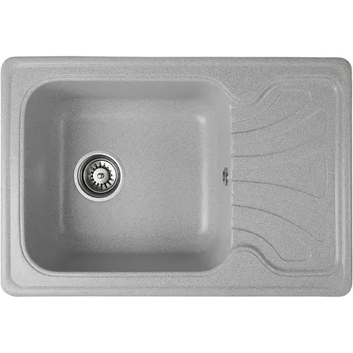 Гранітна кухонна мийка Romzha Rasa 64 Seda (602) з крилом - фото 1