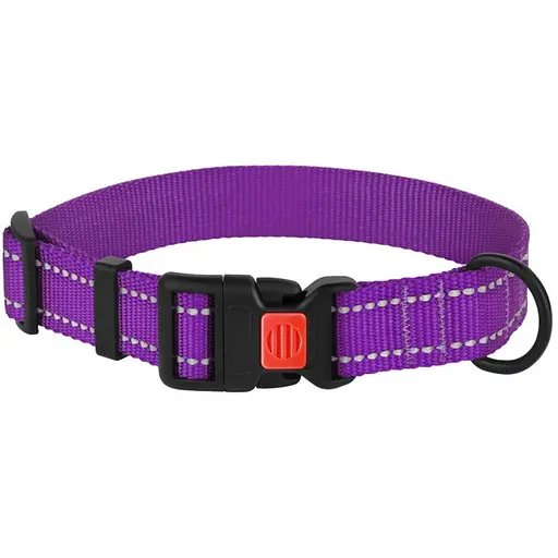 Нашийник для собак Barksi Active світловідбивний пластиковий фастекс 35-53х2.5 см фіолетовий - фото 1