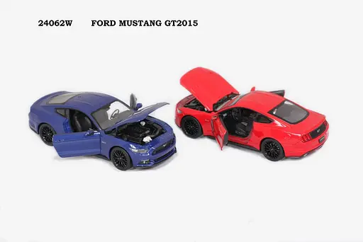 Металлическая инерционная автомодель Welly Ford Mustang GT 2015 1:24, открывающиеся двери (В ассортименте) - фото 2