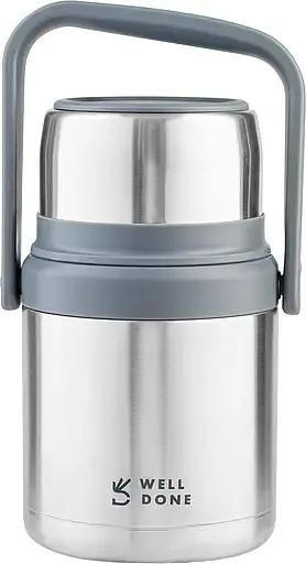 Термос харчовий Well Done з ложкою, сталевий 1000 мл (WD-7131S) - фото 3