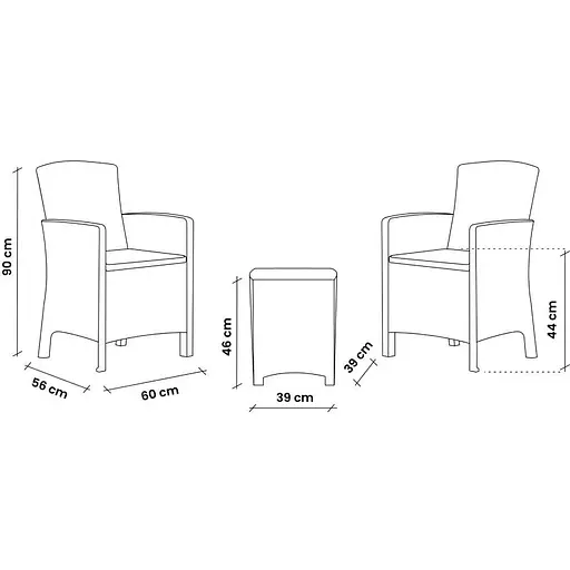 Набір садових меблів Bica Lido terrace графіт - фото 10