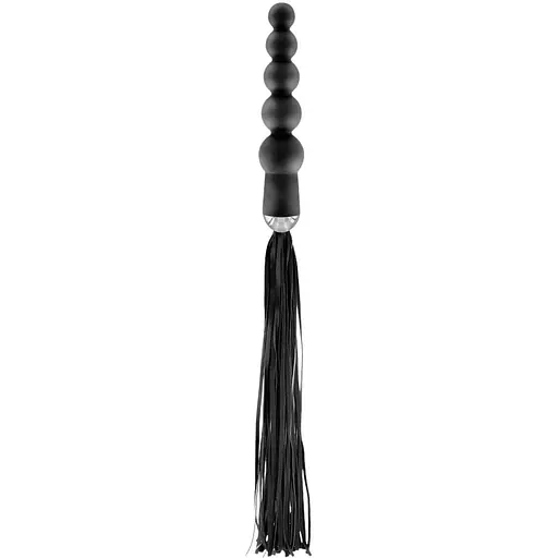 Флогер з анальним стимулятором Fetish Tentation Whip with Rosary Handle 49 см чорний