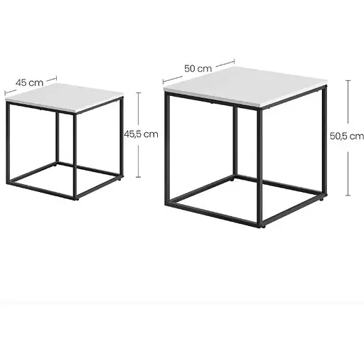 Комплект журнальных столиков Leobert Nika квадратный белый - фото 4