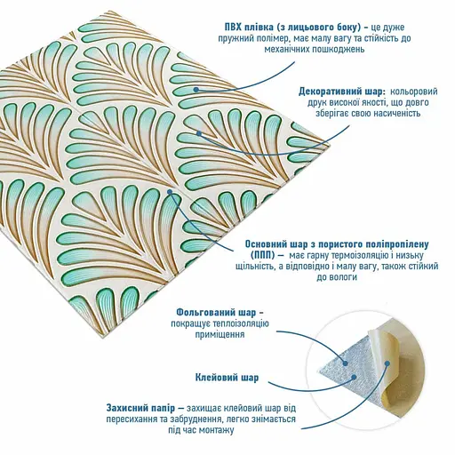 Панель стеновая 3D 680х680х4мм Коричнево-зеленый узор SW-00001988 - фото 2