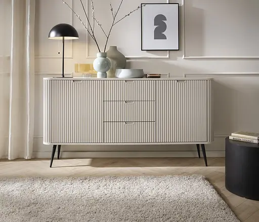 Комод Perfect Home Зова / Zova 2-дверний з 3 шухлядами і чорними ніжками KSZ168 Кашемір (PFH-091281)