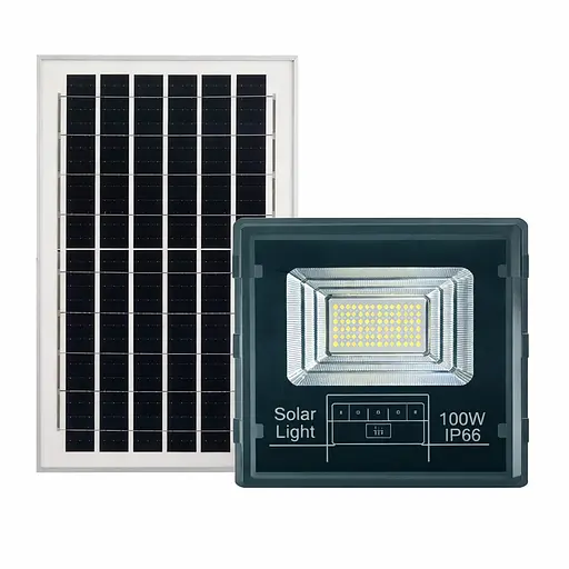 Уличный LED фонарь на солнечных батареях Yiwu 200х55мм светодиодный прожектор уличный 60 LED 100 Вт с солнечной панелью HP-5-73 - фото 1