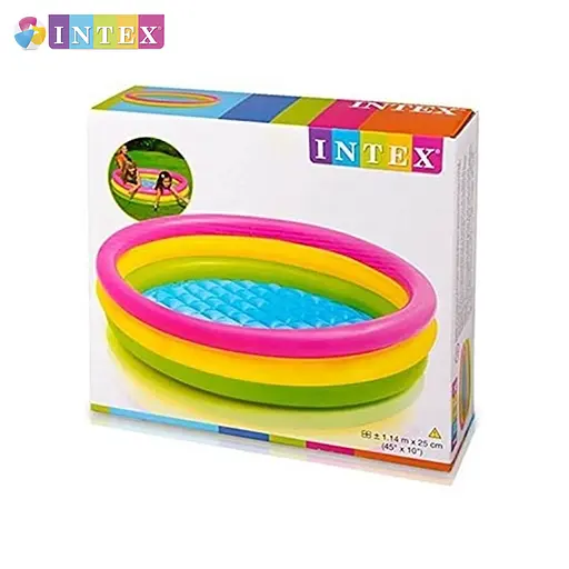 Басейн надувний дитячий Intex 57412 Веселка 3 кільця 114x25 см 136 л для дітей від 3 до 6 років - фото 4