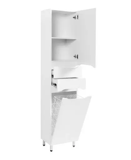 Пенал підлоговий для ванної Альба з кошиком правий 40 см Білий 30412 - фото 2