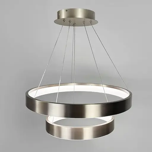 Современная кольцевая люстра в двойном сатиновом каркасе Ø 60+40 см | Line F | Ст. MJ262-600+400 Carmine - фото 2