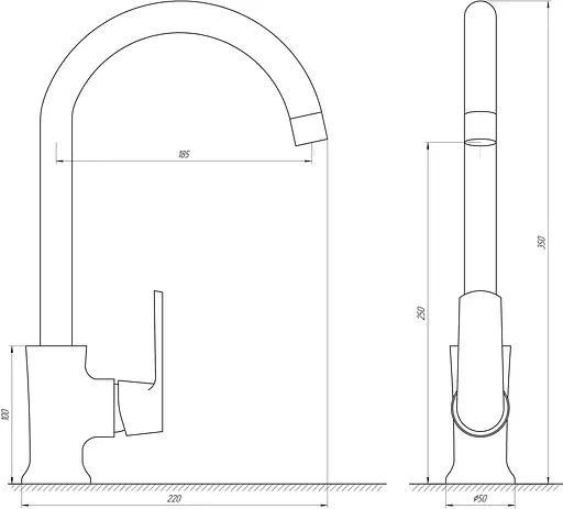 Змішувач для кухні Globus Lux Laguna GLA-0203SL Хром - фото 4
