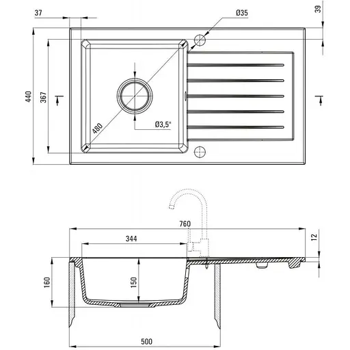Кухонна мийка Deante Zorba ZQZ S113 - фото 2