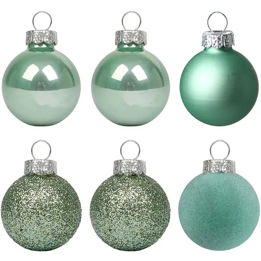 Набір новорічних куль Yes! Fun пластик 8 см 6 шт. ментол (975127)