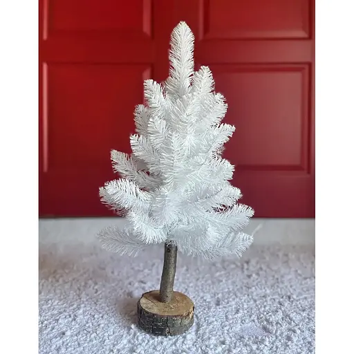 Ялинка штучна Hvoya Elegant настільна 65 см на пеньочку біла