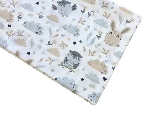 Хлопковая пеленка Moontime 100х80см "Зайчики и совы" - фото 1