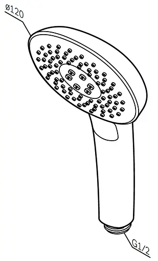 Ручной душ Am.Pm Spirit 2.0 3 функции 120 мм хром F0270A000, Хром - фото 4