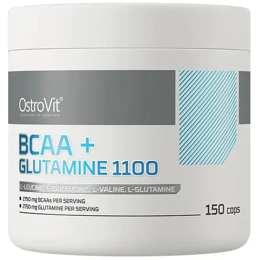 Амінокислота BCAA OstroVit BCAA + Glutamine, 150 капсул - фото 1