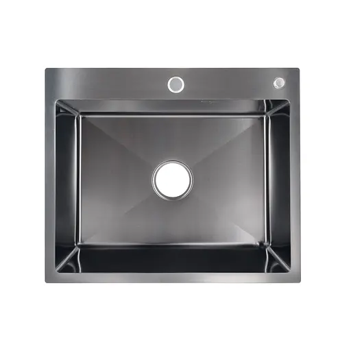 Кухонная мойка Lidz H6050B 3.0/0.8 мм Brush Black (LDH6050BPVD3008), Черный - фото 1