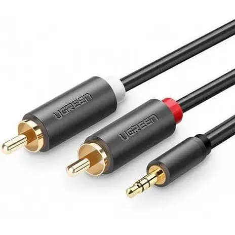 Аудио кабель Ugreen AV102 3.5 мм Male to 2 RCA Male Audio Cable 10 м серый (10514) - фото 1