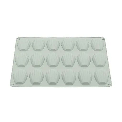 Форма силиконовая для выпечки печенья Мадлен на 18 ракушек 32х24х1.4 см C381, Kitchen Master Зеленый 87172 - фото 8