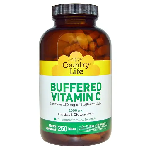 Витамин С Buffered Vitamin C Country Life буферизированный 1000 мг 250 таблеток