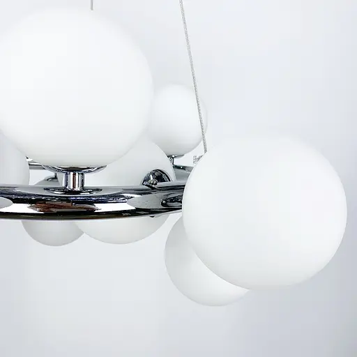 Подвесная люстра в хроме с белыми плафонами Line.F SG 47/15 CH+WT - фото 5