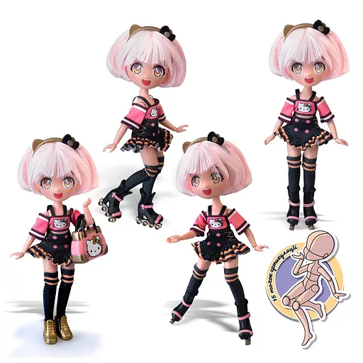 Ігровий набір 4SF Manga Dolls серії Hello Kitty Золота Ролер Діва з аксесуарами (HKTF1000) - фото 4