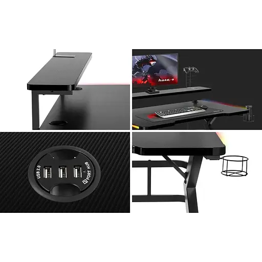 Компьютерный стол Huzaro Hero 5.0 RGB black - фото 9