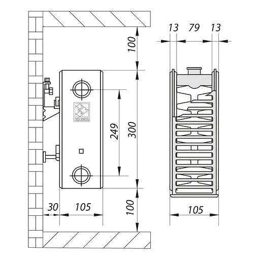 Радіатор сталевий Koer 22х300х800.S бокове підключення RAD071 - фото 4