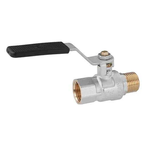 Кран кульовий Kroner 1/2" ВЗ PN40 ручка, нікельований (CV033214) - фото 2