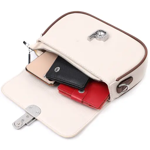 Полукруглая сумка для женщин Vintage с магнитом-защелкой из натуральной кожи 21.5х15х6 см sum0029022 - фото 8