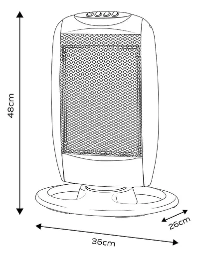 Инфракрасный обогреватель Neo Tools 1200Вт, галогенный нагрев. элемент, функция осцилляции, серый - фото 9
