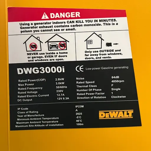 Генератор Інверторний бензиновий DeWalt DWG3000i (2.8-3.0 кВт) +Дисплей - фото 6