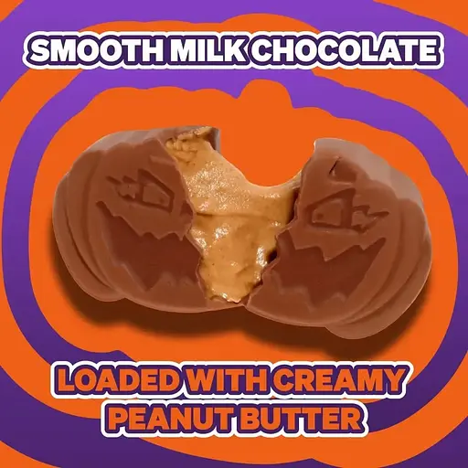 Шоколадные конфеты Feastables MrBeast Peanut Butter Jack-O-Lantern Pumpkin 35 г - фото 4