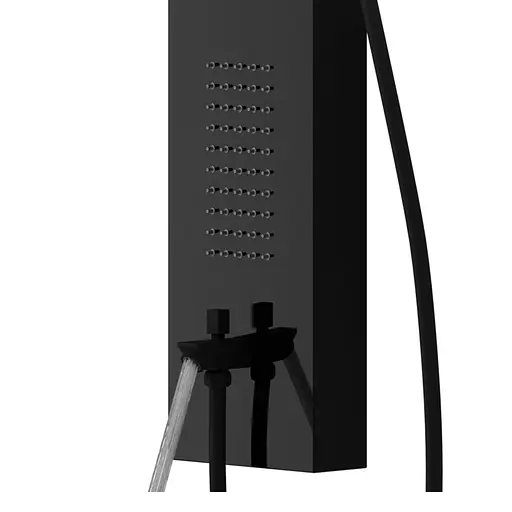 Душова панель Corsan Samsara black LED з виливом S003MBLLEDW, Чорний матовий - фото 6