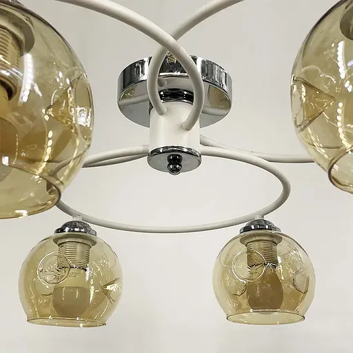 Стельова люстра-орбіта на 6 плафонів (янтарних або графітових) | Арт. 7060/6 WT | Line F - фото 3