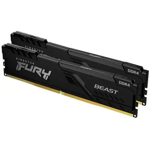 Память 16Gb x 2 DDR4 3200 MHz Kingston Fury Beast черный 16-18-18 1.35V с радиатором (KF432C16BB1K2/32) - фото 1