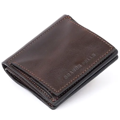 Мужской кожаный кошелек Grande Pelle 9.5х10х2 см acs0016031 - фото 2