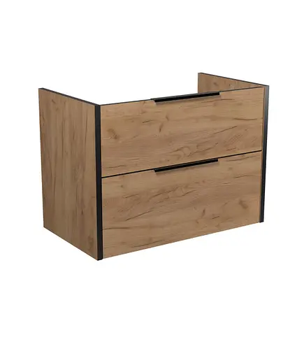 Тумба Мойдодир під стільницю Line Craft 80-А дуб крафт/Чорний - фото 3