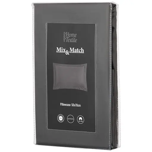 Наволочка Ardesto Mix&Match Premium, 50х70+5см, 100% бавовна, сатин, сірий (ART5070PCY) - фото 6