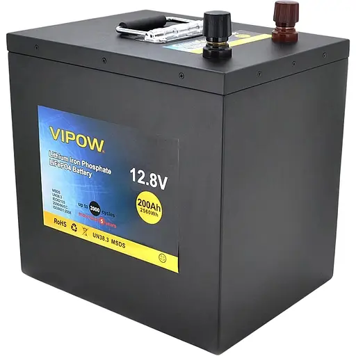 Аккумулятор Vipow LiFePO4 12V (12.8V/200Ah/2560Wh) (LiFePO4128-200/100) [152895]